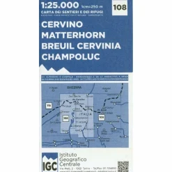 108 CERVINO MATTERHORN - BREUIL CERVINIA^ Wanderkarten Und Winterkarten|Wanderkarten Und Winterkarten