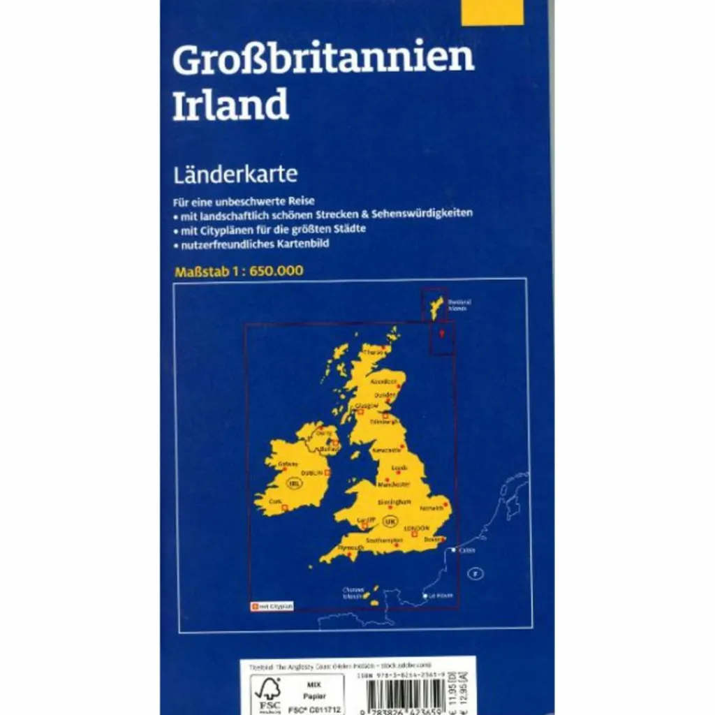 LÄNDERKARTE GROßBRITANNIEN, IRLAND 1:650.000 - Straßenkarte^ Straßenkarten|Straßenkarten