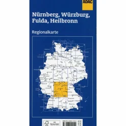 ADAC REGIONALKARTE BLATT 12 NÜRNBERG, WÜRZBURG, FULDA, HEILB - Straßenkarte^ Straßenkarten|Straßenkarten
