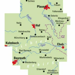 Fahrradkarten|Fahrradkarten*ADFC TRAUMHAFTE E-BIKE-TOUREN IM FICHTELGEBIRGE, 1:75.000 - Fahrradkarte