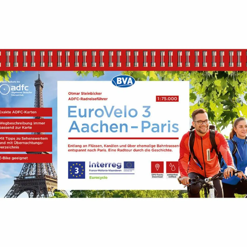 Radwanderführer Und Mountainbikeführer*ADFC-RADREISEFÜHRER EUROVELO 3 AACHEN - PARIS, 1:75.000 - Radwanderführer