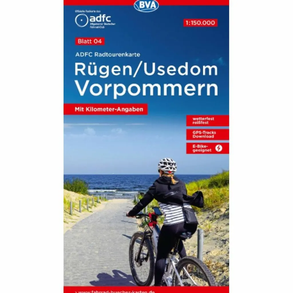 ADFC-RADTOURENKARTE 4 RÜGEN/USEDOM VORPOMMERN 1:150.000 - Fahrradkarte^ Fahrradkarten|Fahrradkarten