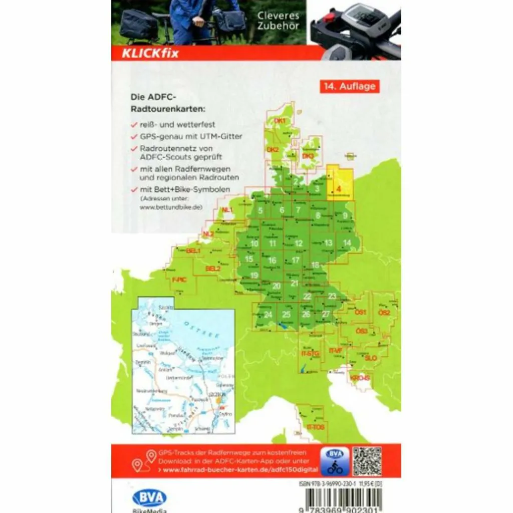 ADFC-RADTOURENKARTE 4 RÜGEN/USEDOM VORPOMMERN 1:150.000 - Fahrradkarte^ Fahrradkarten|Fahrradkarten