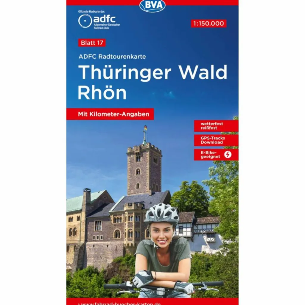 ADFC-RADTOURENKARTE 17 THÜRINGER WALD RHÖN 1:150.000 - Fahrradkarte^ Fahrradkarten|Fahrradkarten