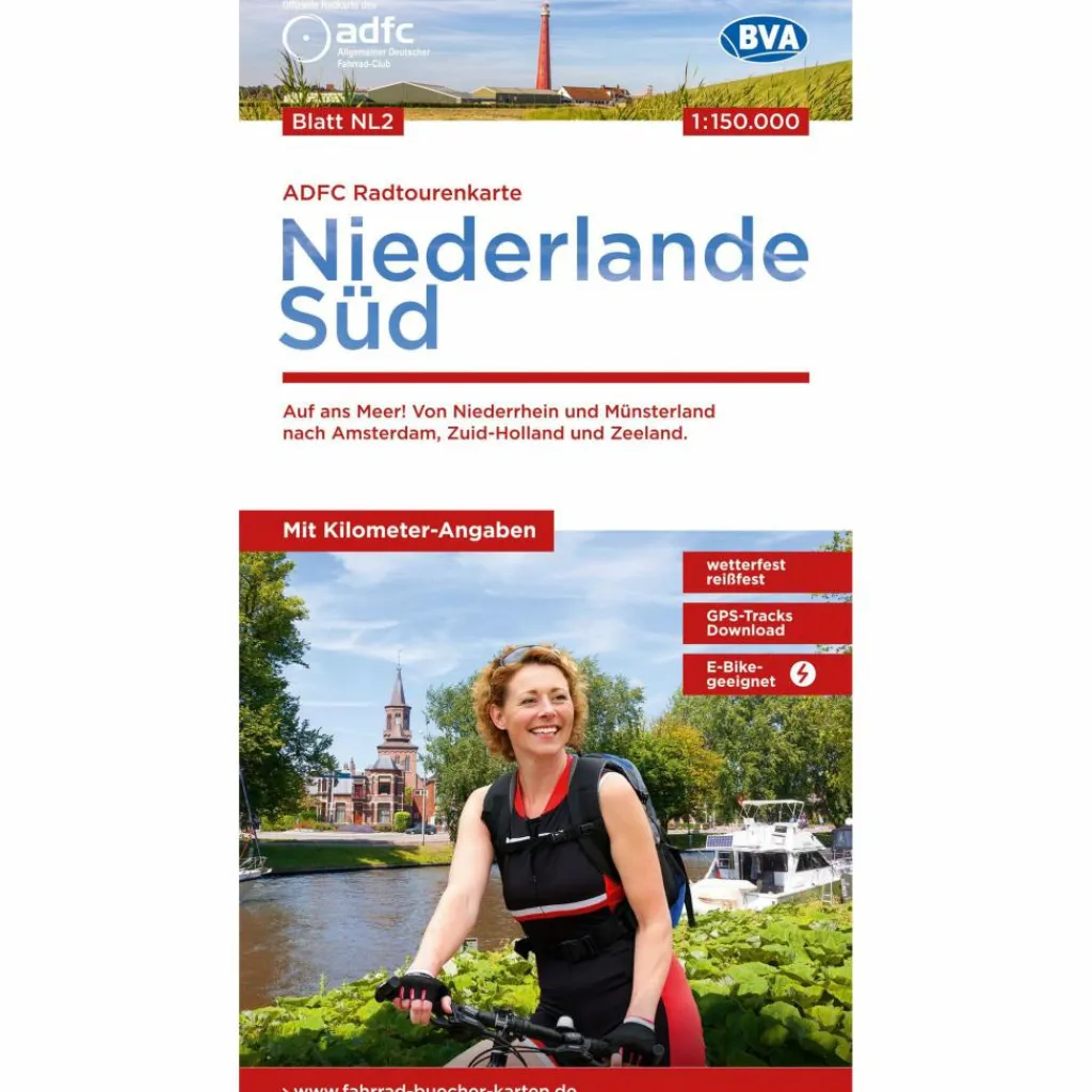 ADFC-RADTOURENKARTE NL 2 NIEDERLANDE SÜD, 1:150.000 - Fahrradkarte^ Fahrradkarten|Fahrradkarten