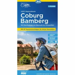 ADFC-REGIONALKARTE COBURG BAMBERG MIT TOURENVORSCHLÄGEN - Fahrradkarte^ Fahrradkarten|Fahrradkarten