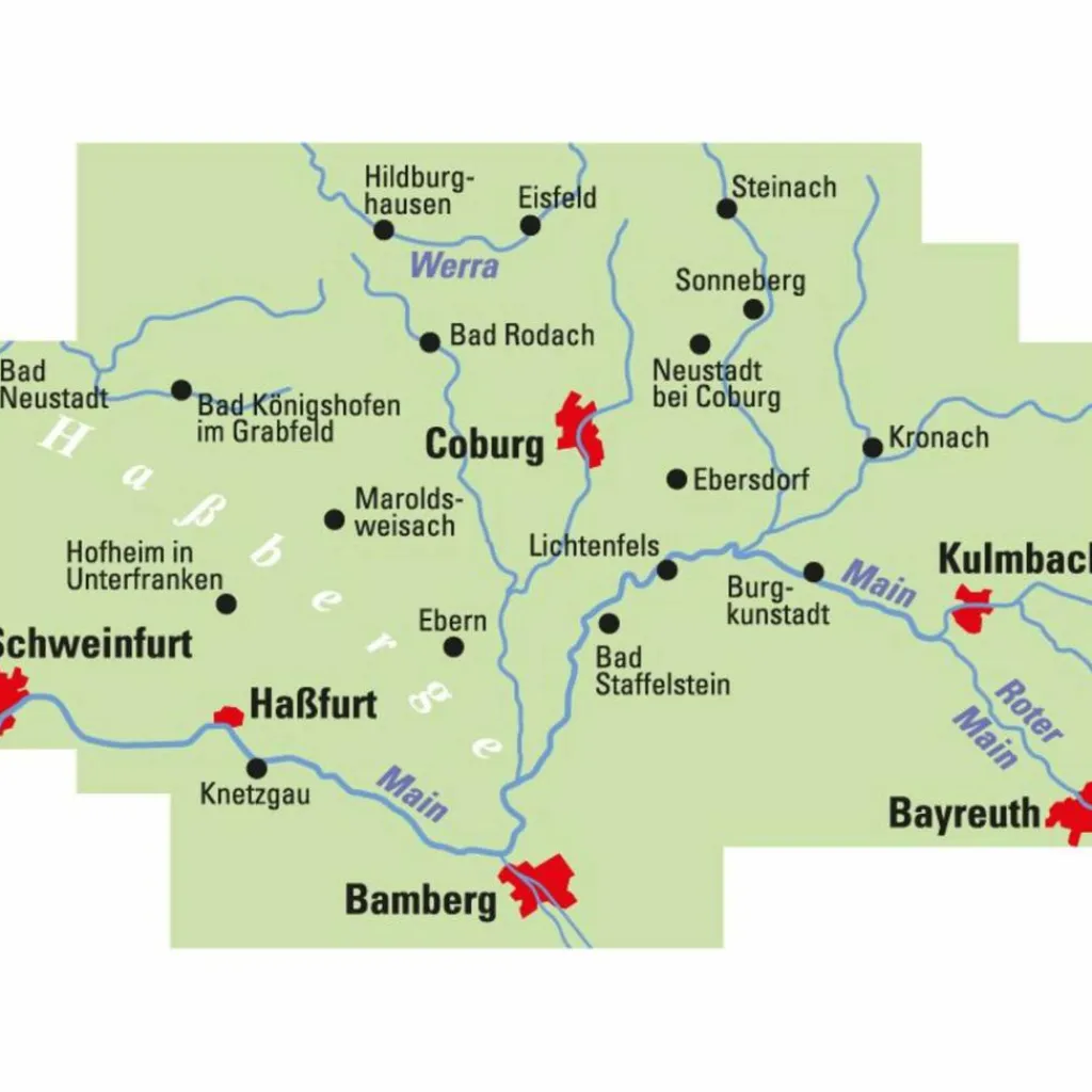 ADFC-REGIONALKARTE COBURG BAMBERG MIT TOURENVORSCHLÄGEN - Fahrradkarte^ Fahrradkarten|Fahrradkarten