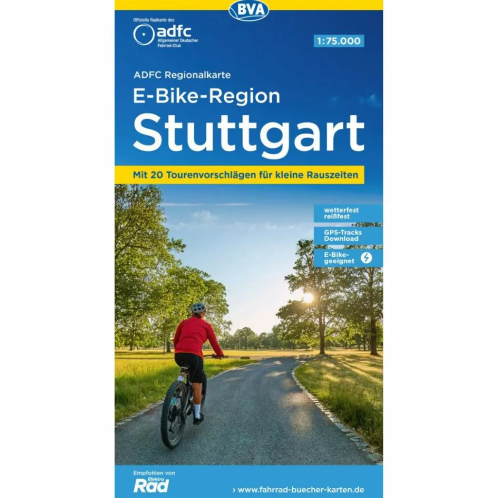 ADFC-REGIONALKARTE E-BIKE-REGION STUTTGART, 1:75.000 - Fahrradkarte^ Fahrradkarten|Fahrradkarten
