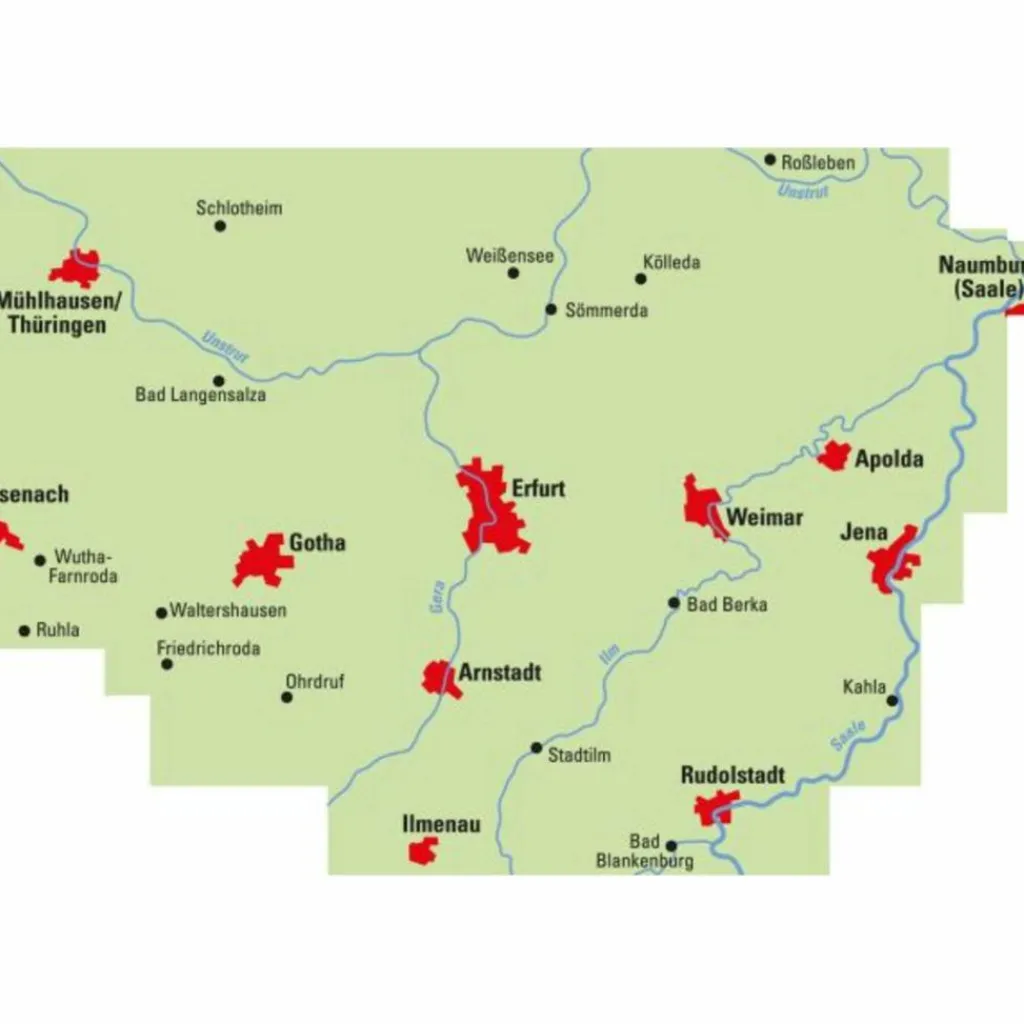 ADFC-REGIONALKARTE ERFURT UND UMGEBUNG - Fahrradkarte^ Fahrradkarten|Fahrradkarten