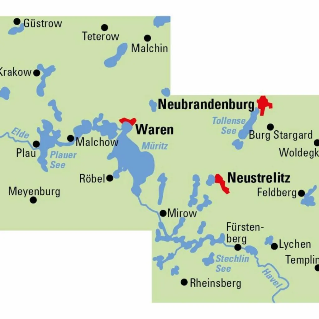 Fahrradkarten|Fahrradkarten*ADFC-REGIONALKARTE MECKLENBURGISCHE SEENPLATTE 1:75.000 - Fahrradkarte