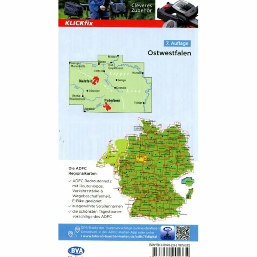 ADFC-REGIONALKARTE OSTWESTFALEN, 1:75.000 - Fahrradkarte^ Fahrradkarten|Fahrradkarten