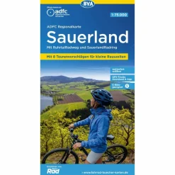 ADFC-REGIONALKARTE SAUERLAND MIT TAGESTOUREN-VORSCHLÄGEN - Fahrradkarte^ Fahrradkarten|Fahrradkarten