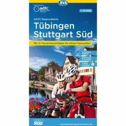 ADFC-REGIONALKARTE TÜBINGEN - STUTTGART SÜD, 1:75.000 - Fahrradkarte^ Fahrradkarten|Fahrradkarten