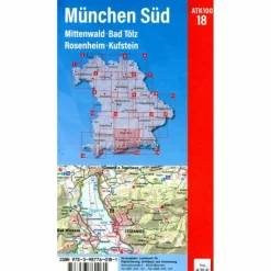 Wanderkarten Und Winterkarten|Wanderkarten Und Winterkarten*ATK100-18 MÜNCHEN SÜD AMTLICHE TOPOGRAPHISCHE KARTE 1:100000 - Wanderkarte