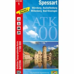 ATK100-1 SPESSART (AMTLICHE TOPOGRAPHISCHE KARTE 1:100000)^ Fahrradkarten|Wanderkarten Und Winterkarten
