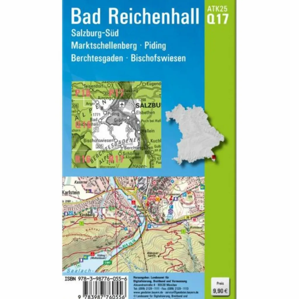 Fahrradkarten|Wanderkarten Und Winterkarten*ATK25-Q17 BAD REICHENHALL (AMTLICHE TOPOGRAPHISCHE KARTE