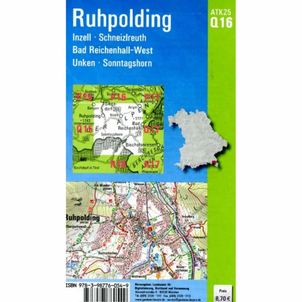 ATK25-Q16 RUHPOLDING (AMTLICHE TOPOGRAPHISCHE KARTE 1:25000) - Wanderkarte^ Fahrradkarten|Wanderkarten Und Winterkarten