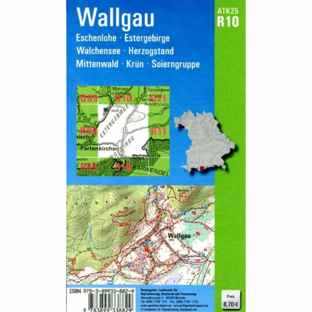 ATK25-R10 WALLGAU (AMTLICHE TOPOGRAPHISCHE KARTE 1:25000) - Wanderkarte^ Fahrradkarten|Wanderkarten Und Winterkarten