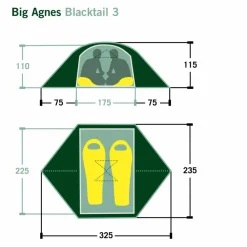 Big Agnes 3-Personen-Zelte|Sommerzelte*BLACKTAIL 3 - Kuppelzelt