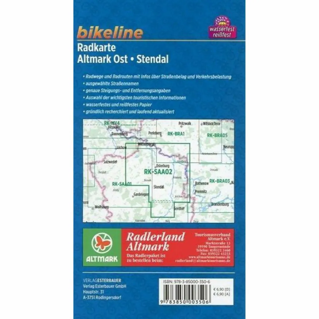 BIKELINE RADKARTE ALTMARK OST STENDAL - Fahrradkarte^ Fahrradkarten|Fahrradkarten