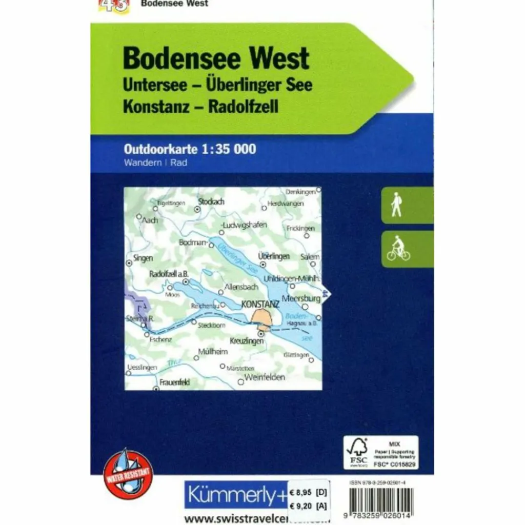 BODENSEE WEST NR. 43 OUTDOORKARTE DEUTSCHLAND 1:35 000 - Karte^ Fahrradkarten|Wanderkarten Und Winterkarten