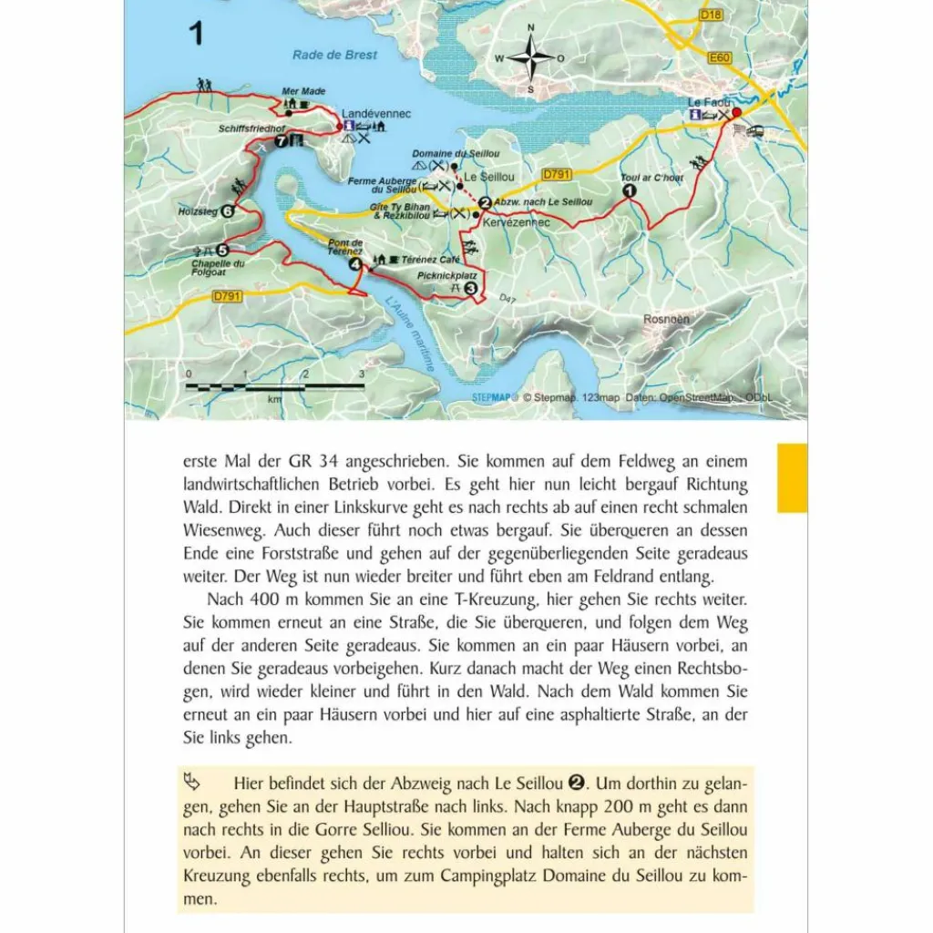 BRETAGNE: ZÖLLNERPFAD GR 34 VON LE FAOU BIS AUDIERNE - Wanderführer^ Wanderführer