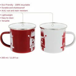 BRISA VW T1 BUS ENAMEL TASSE 2ER SET IN GESCHENKBOX - FRONT/WEISS - Becher^ Campingtöpfe Und Campinggeschirr