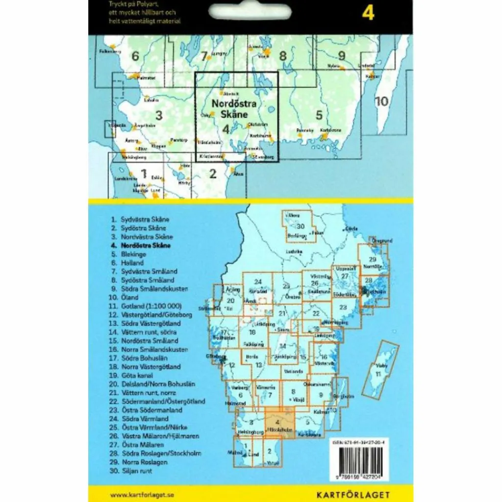 CYKELKARTAN BLAD 4 NORDÖSTRA SKÅNE 1:90000 - Fahrradkarte^ Fahrradkarten|Fahrradkarten