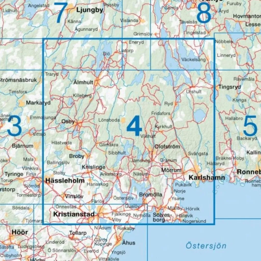 CYKELKARTAN BLAD 4 NORDÖSTRA SKÅNE 1:90000 - Fahrradkarte^ Fahrradkarten|Fahrradkarten