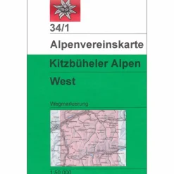 DAV 34/1 WEG KITZBÜHELER ALPEN WEST - Wanderkarte^ Wanderkarten Und Winterkarten|Wanderkarten Und Winterkarten