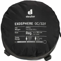 Deuter EXOSPHERE 0C/32F Herren - Kunstfaserschlafsack^ Kunstfaserschlafsäcke|3-Jahreszeiten-Schlafsäcke