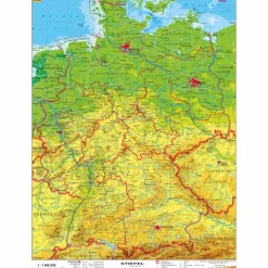 Wandkarten Und Poster*DEUTSCHLAND, PHYSISCH 1 : 1 100 000 OHNE METALLLEISTE - Poster