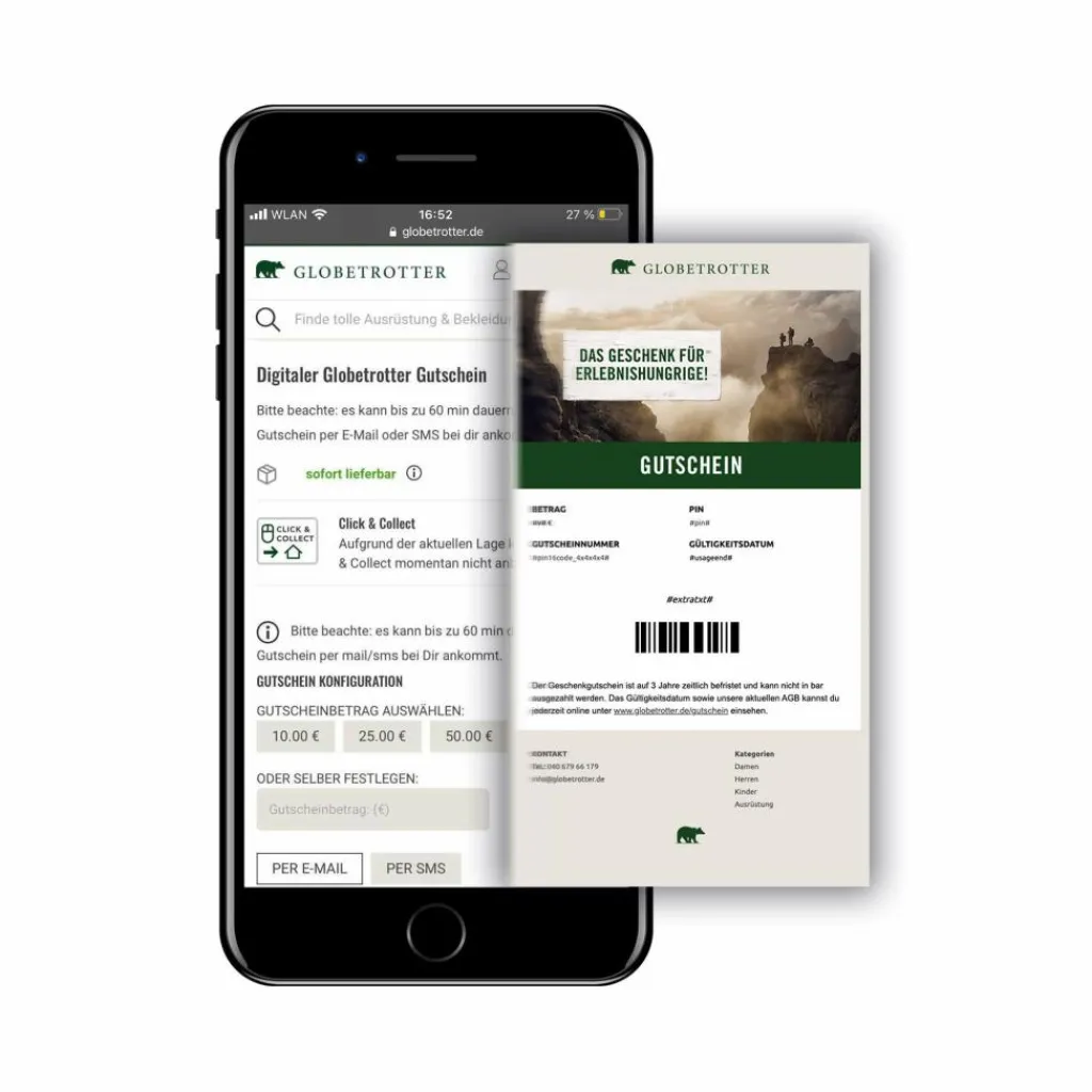 Digitaler Globetrotter Gutschein^ Gutscheine