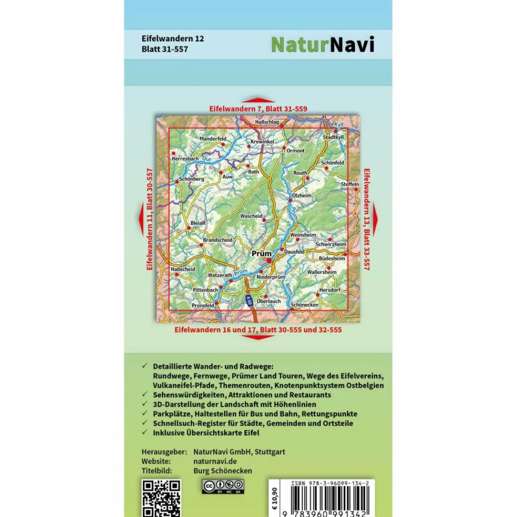 Wanderkarten Und Winterkarten|Wanderkarten Und Winterkarten*EIFELWANDERN 12 - PRÜMER LAND, SCHNEIFEL - Wanderkarte