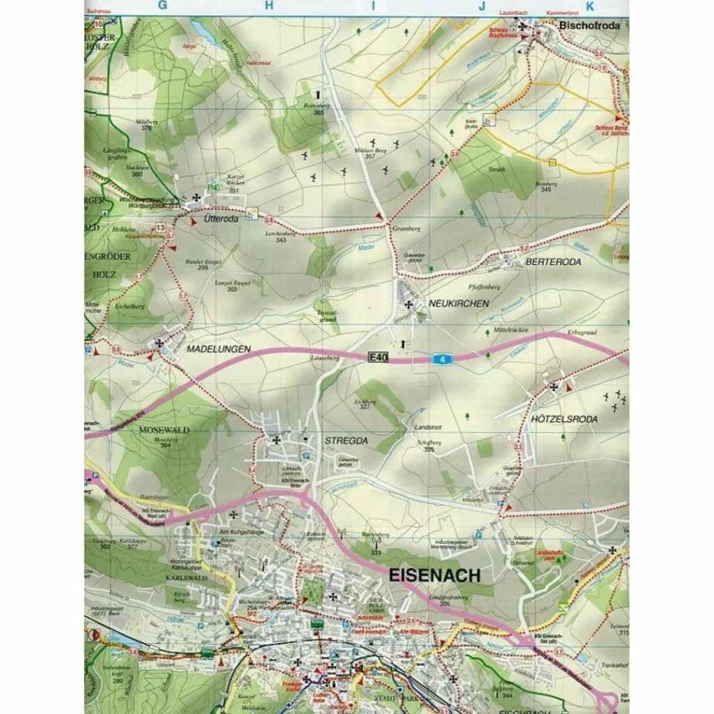 Fahrradkarten|Wanderkarten Und Winterkarten*EISENACH UND UMGEBUNG 1 : 35 000 - Wanderkarte
