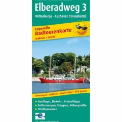 Fahrradkarten|Fahrradkarten*ELBERADWEG 3. WITTENBERGE - CUXHAVEN 1 : - Fahrradkarte