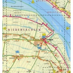 Fahrradkarten|Fahrradkarten*ELBERADWEG 3. WITTENBERGE - CUXHAVEN 1 : - Fahrradkarte