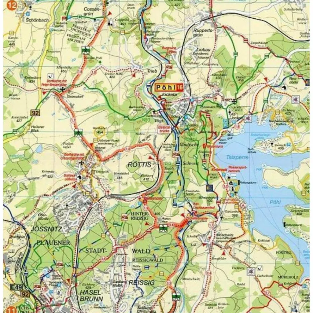 Fahrradkarten|Wanderkarten Und Winterkarten*ELSTERRADWEG RADWANDER- UND WANDERKARTE - Wanderkarte