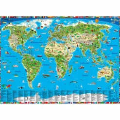 ERLEBNIS ILLUSTRIERTE WELTKARTE PLANOKARTE - Karte^ Wandkarten Und Poster