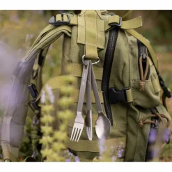 Esbit TITAN BESTECK-SET, 3 TEILIG, MIT KARABINER UND TASCHE - Campinggeschirr^ Campingtöpfe Und Campinggeschirr