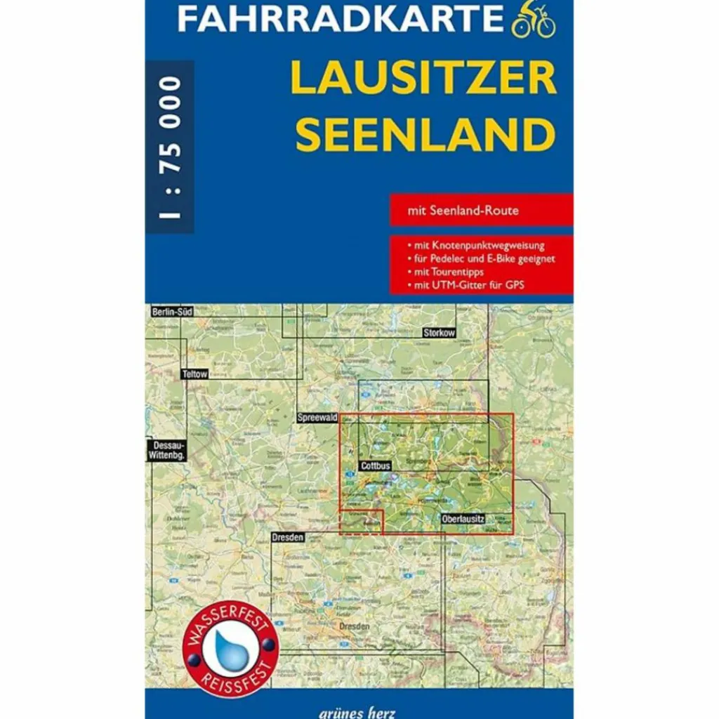FAHRRADKARTE LAUSITZER SEENLAND 1:75.000 - Fahrradkarte^ Fahrradkarten|Fahrradkarten