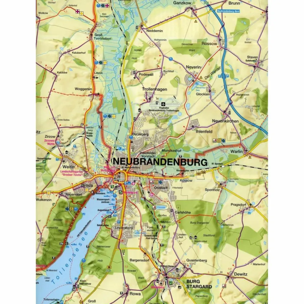 Fahrradkarten|Fahrradkarten*FAHRRADKARTE NEUBRANDENBURG, MÜRITZ, FELDBERGER SEEN - Fahrradkarte