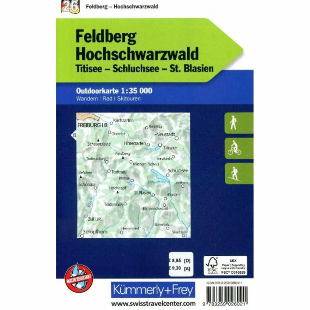 Fahrradkarten|Wanderkarten Und Winterkarten*FELDBERG - HOCHSCHWARZWALD NR. 26. OUTDOORKARTE DEUTSCHLAND - Karte