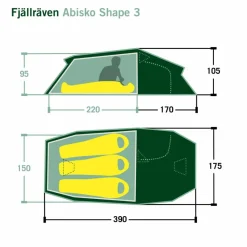 Fjällräven 2-Personen-Zelte|Winterzelte*ABISKO SHAPE 3 - Tunnelzelt