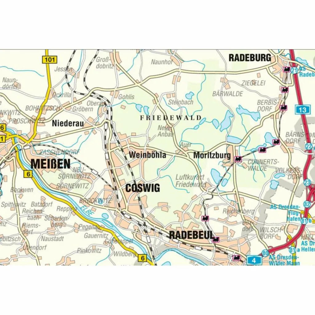 FRIEDEWALD MORITZBURGER TEICHGEBIETE - Wanderkarte^ Wanderkarten Und Winterkarten|Wanderkarten Und Winterkarten