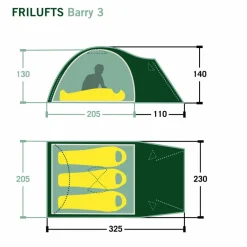 FRILUFTS 3-Personen-Zelte|3-Jahreszeiten-Zelte*BARRY 3 - Kuppelzelt