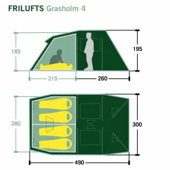 FRILUFTS GRASSHOLM 4 - Familienzelt^ 4-Personen-Zelte|Familienzelte