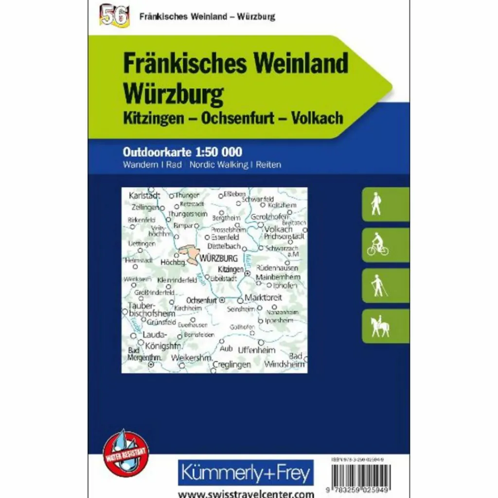 FRÄNKISCHES WEINLAND - WÜRZBURG NR. 56 OUTDOORKARTE - Karte^ Fahrradkarten|Wanderkarten Und Winterkarten