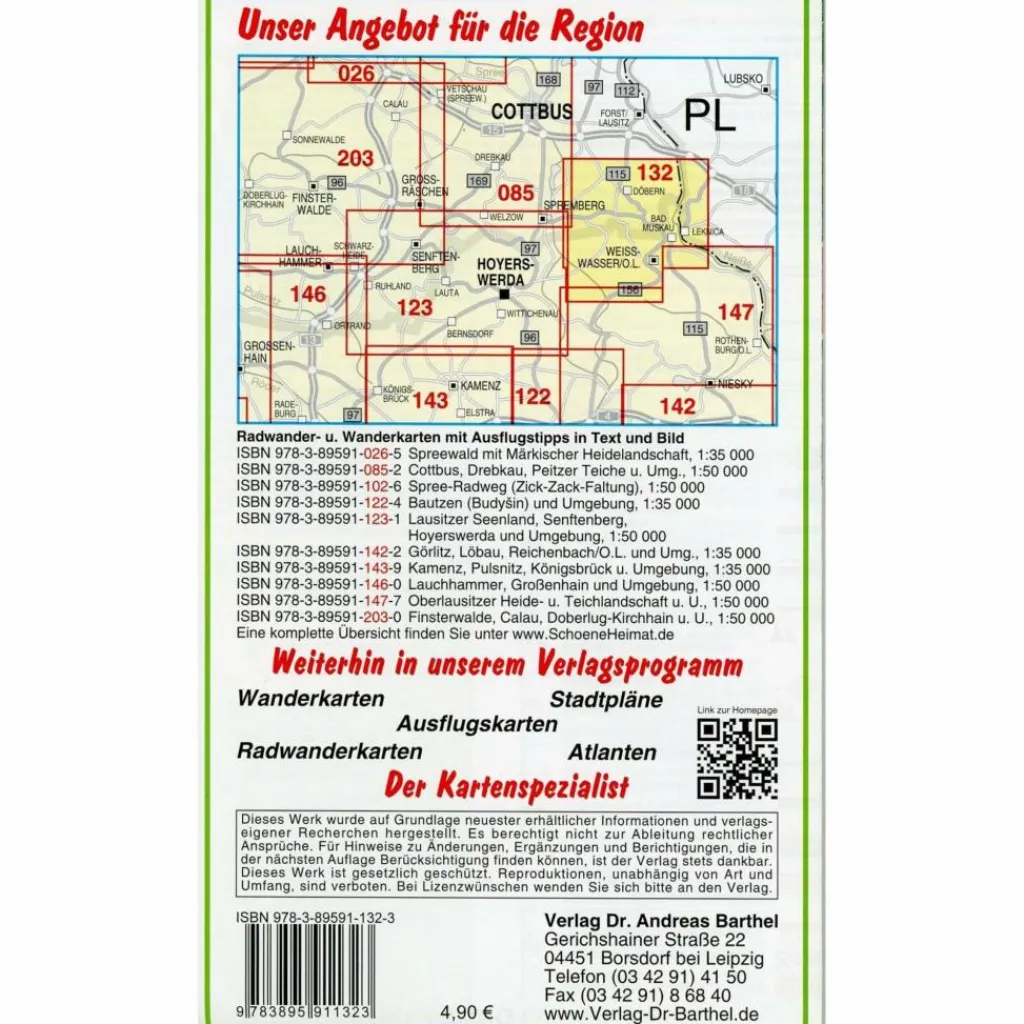 Fahrradkarten|Wanderkarten Und Winterkarten*FÜRST-PÜCKLER-PARK BAD MUSKAU, SPREMBERG - Wanderkarte