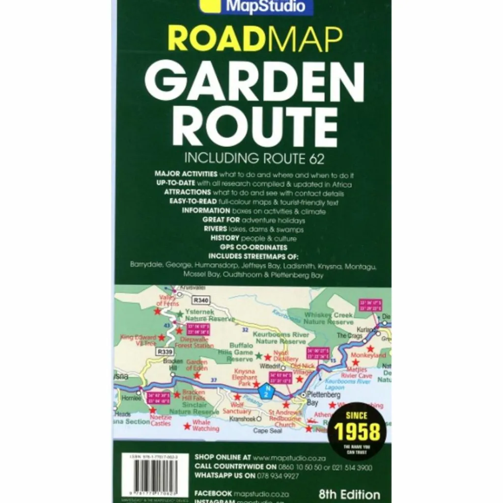 Straßenkarten|Straßenkarten*GARDEN ROUTE & ROUTE 62 TOURISTISCHE LANDKARTE 1:300.000 - Straßenkarte